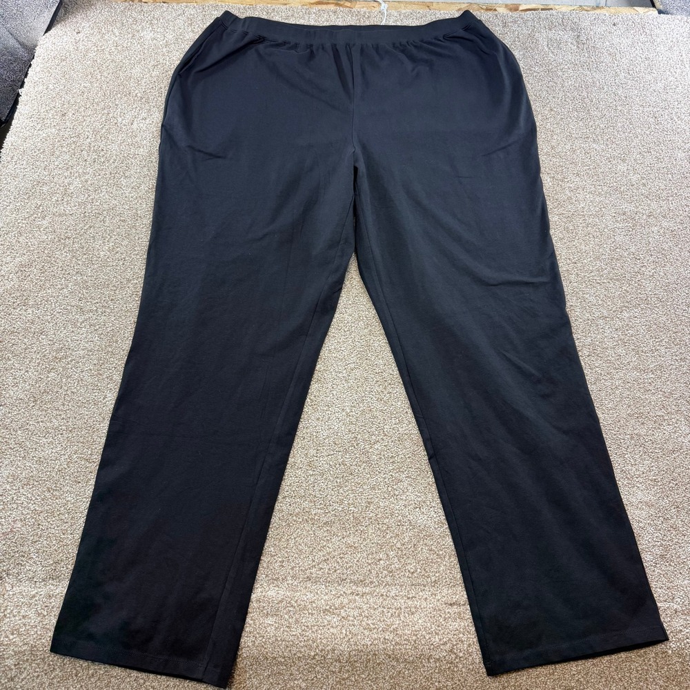 Catherines Suprema Collection Black Knit Pants Plus 2XWT 22/24WT Tall 22 24 Work